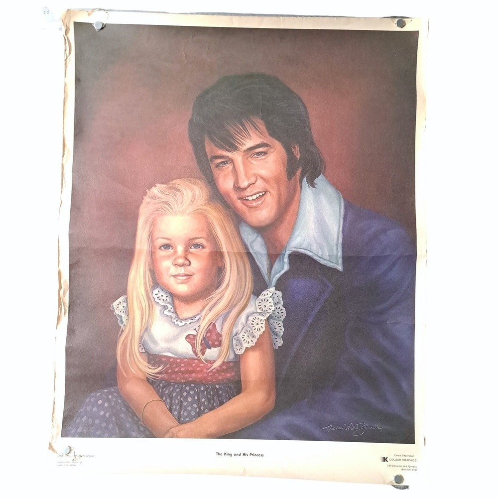 Michael Fennell Elvis Presley Art Print 19x24" Father Daughter Vintage